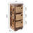 3 Tier X-Side Corner Table Storage Cabinet with 3 Wicker Baskets-118587437