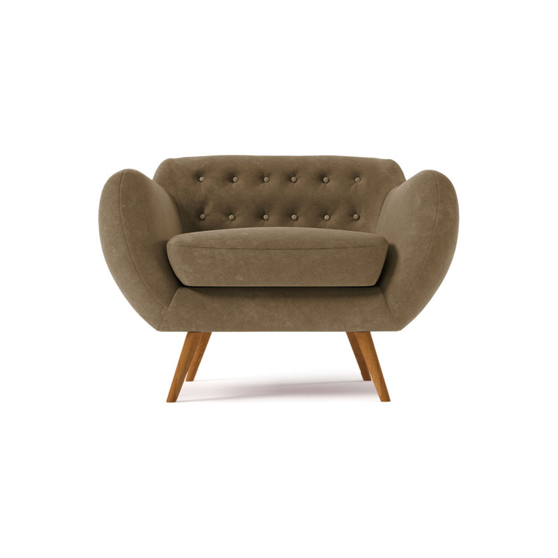 Millicent Upholstered Armchair, Brown