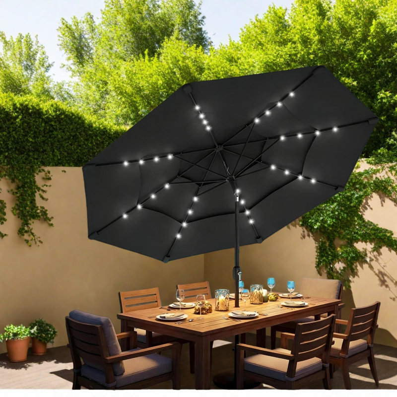 Grand parasol solaire en acier pour terrasse