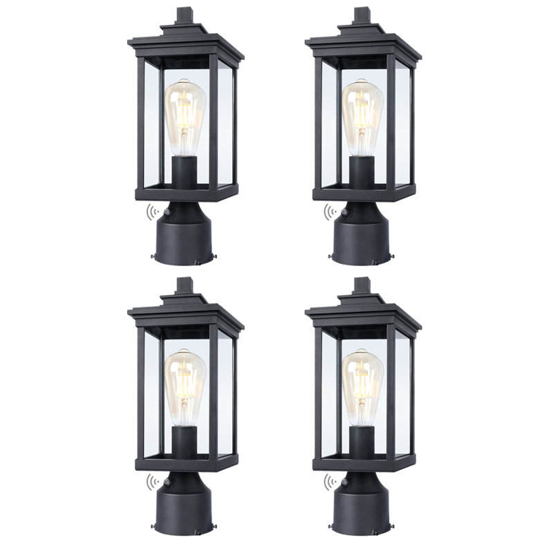 Tête de lanterne câblée à 4 lumières de 14,3 po H noir mat Leomie