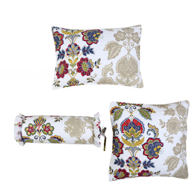 Floral Cotton Throw Pillow