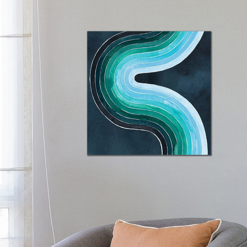 « Mid Century Current II » par Grace Popp-impression d’art graphique, Toile tendue, Pas de tapis