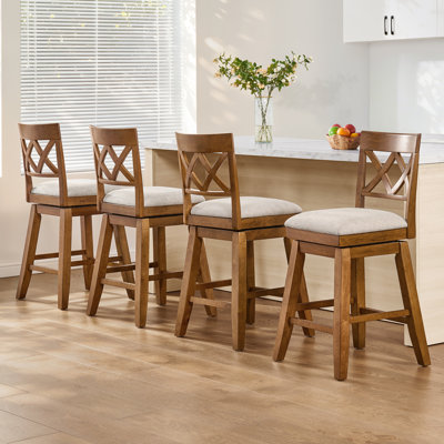 Tabouret de bar en bois massif Modern Farmhouse
