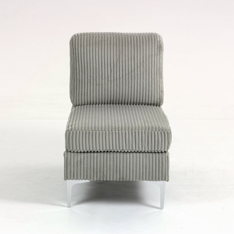 Module de siège modulaire sans accoudoirs, canapé modulaire en velours côtelé, fauteuil d'appoint modulaire sans accoudoir avec coussin de dossier