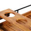 Chariot-bar à tablette en bois - Panneaux à lattes, mobile avec porte-bouteilles de vin, l 44 po x P 21,72 po, H 31,64 po, métal au design transitionnel noir, option de rangement