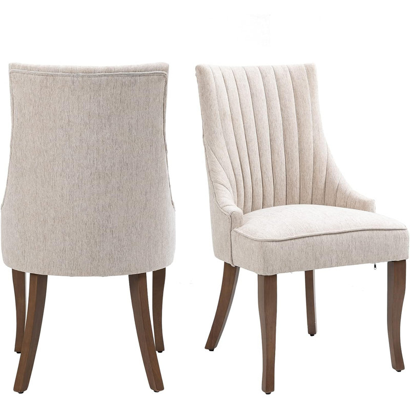 Chaise de salle à manger rembourrée Belice, Beige