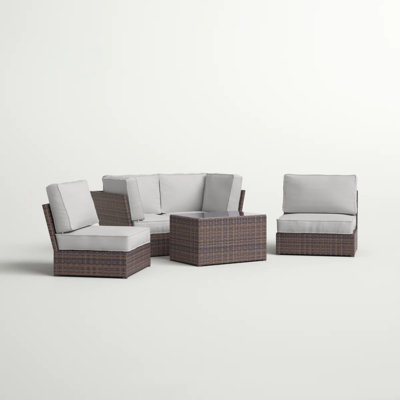 Fully Assembled Outdoor Wicker Sofa Set With Cushions – Seats 4