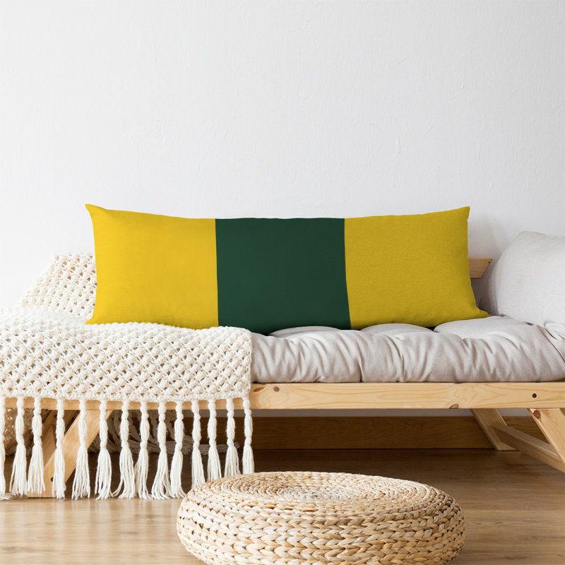 Abel Polyester Medium Pillow, Yellow/Green/Yellow