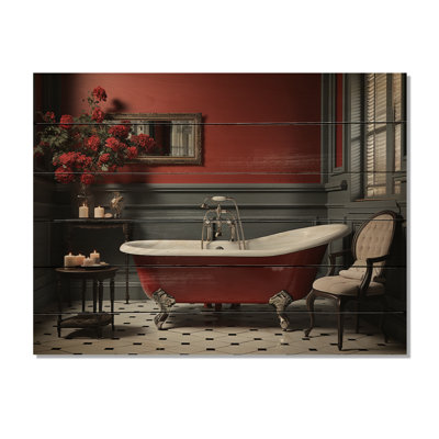" Red Modern Bathroom Charm III "