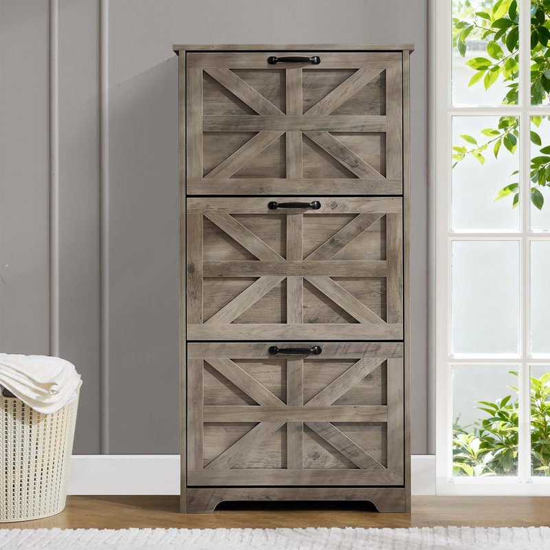 Shoe Cabinet For Entryway With 3 Flip Drawers, Wooden Shoe Storage Cabinet, 3 Tier Freestanding, Elegant Slim Shoe Organizer For Entryway, Hallway, Living Room