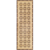 Ferehan Hand Knotted Wool Geometric Area Rug in Brown/Beige