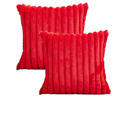 Housse de coussin carré en fausse fourrure