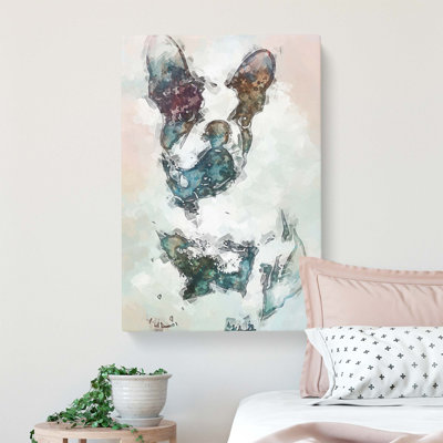French Bulldog Dog Stencil - Wrapped Canvas