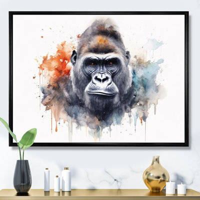 Coloré gorille II - animaux, impressions sur toile