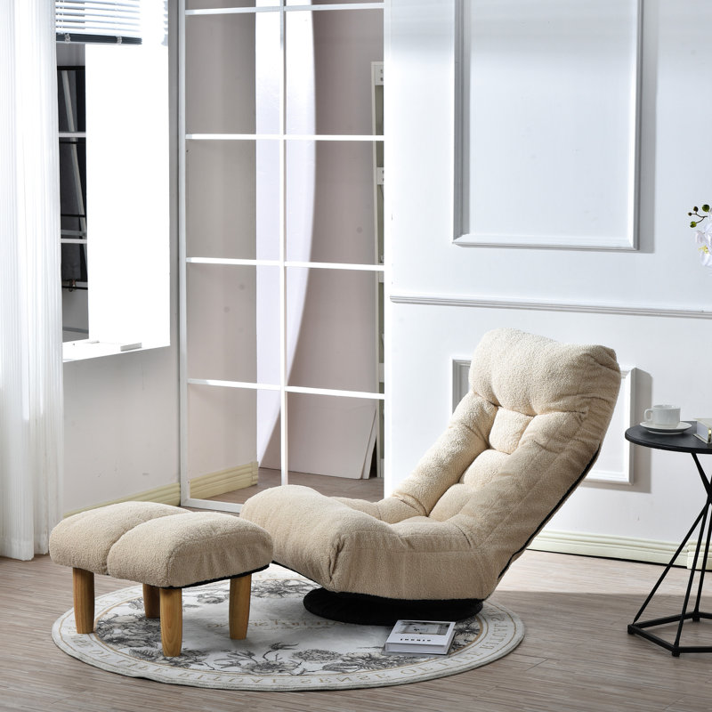 Lazy For 'S Relaxation - Japanese Reclining Chair With Ergonomic Design, 3 Adjustable Back Sections, Built In Spring Seat, White Color Balcony Chat Backrests And 14 Headrests, Comfortable Design