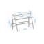 Shavonne Glass Top Metal Base Writing Desk