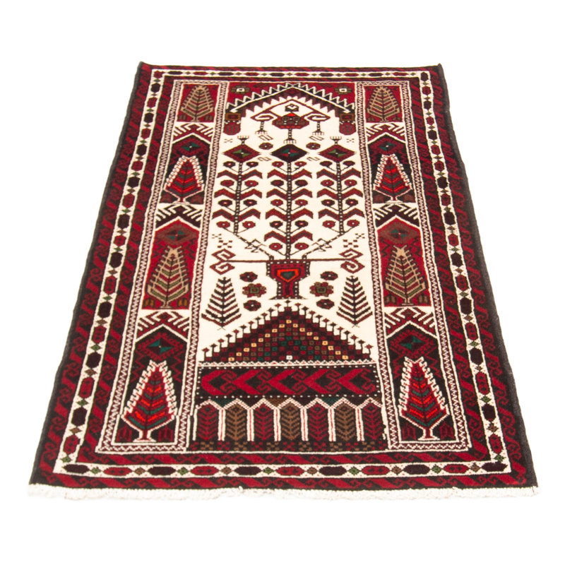 Tapis unique en laine noué à la main 3 pi 4 po x 6 pi 1 po nouvel âge Morelia
