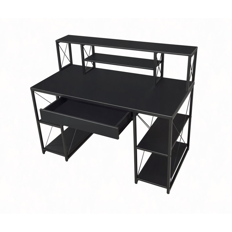 Bureau d'écriture tout usage à finition noire, Noir