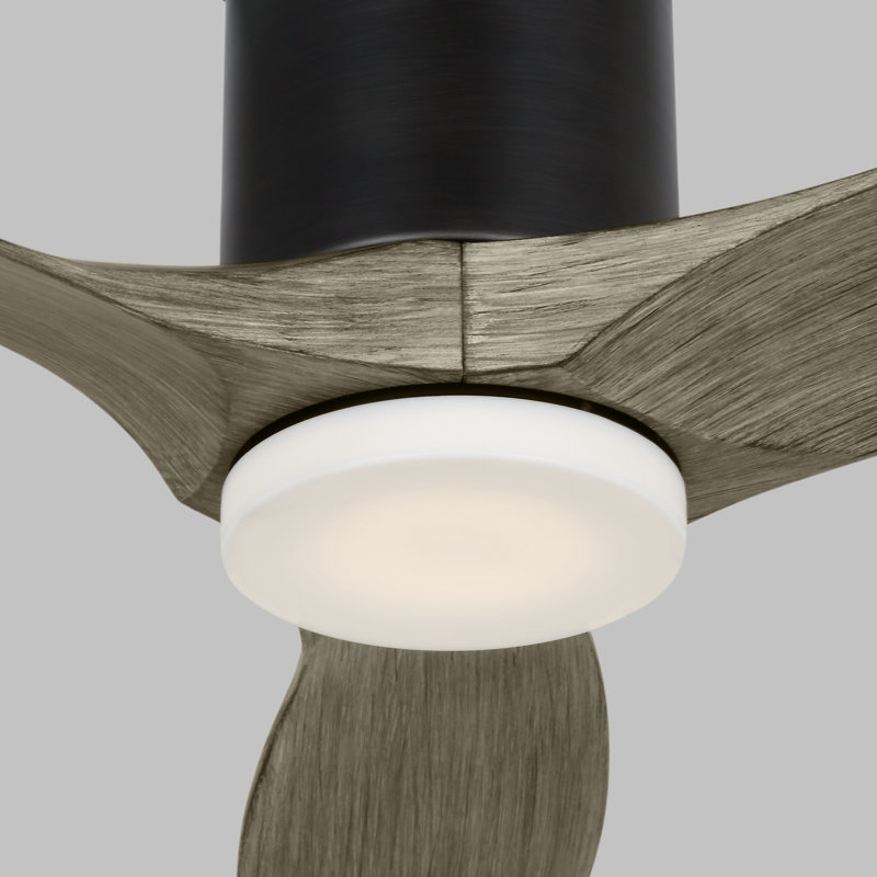 Collins Smart LED Ceiling Fan, Aged Pewter, Light Gray Weathered Oak