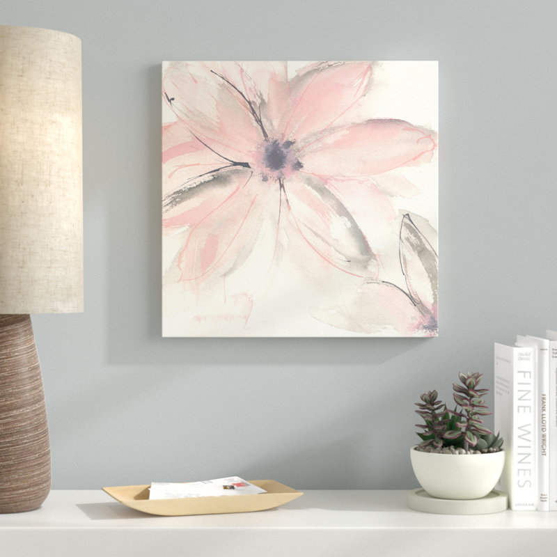 «Blush Clematis II», reproduction d'art sur toile, H 18 po x l 18 po x P 1 po, Toile tendue