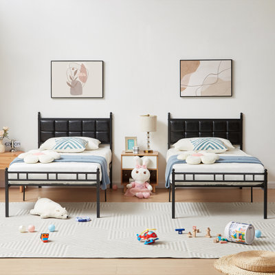 Nirvaan Twin Slat Headboard Design Bed by Latitude Run
