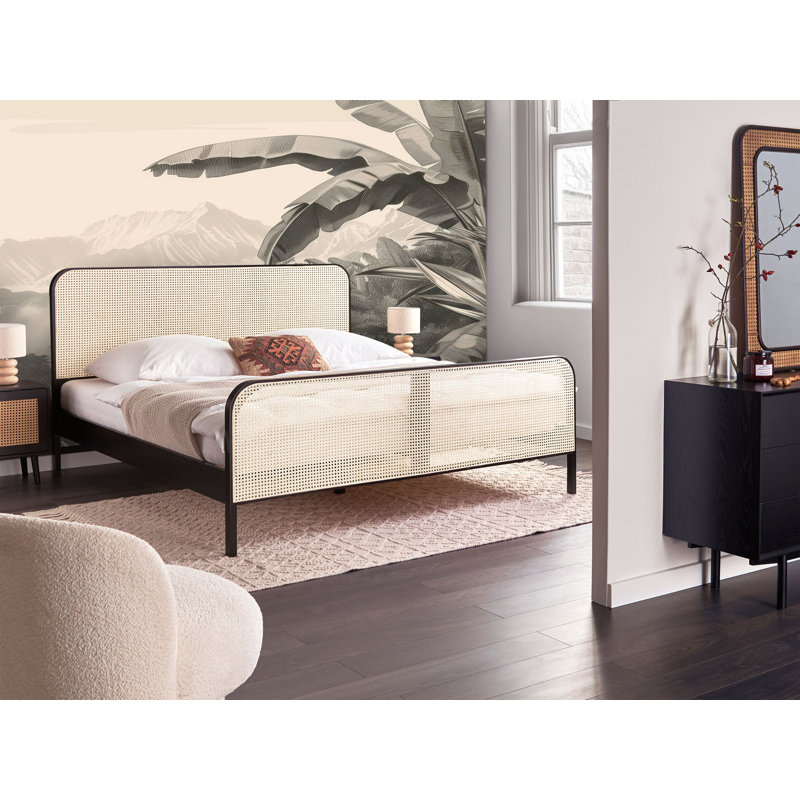 Bed Pine Wood GONFARON, European Super King (180 x 200 cm), Black