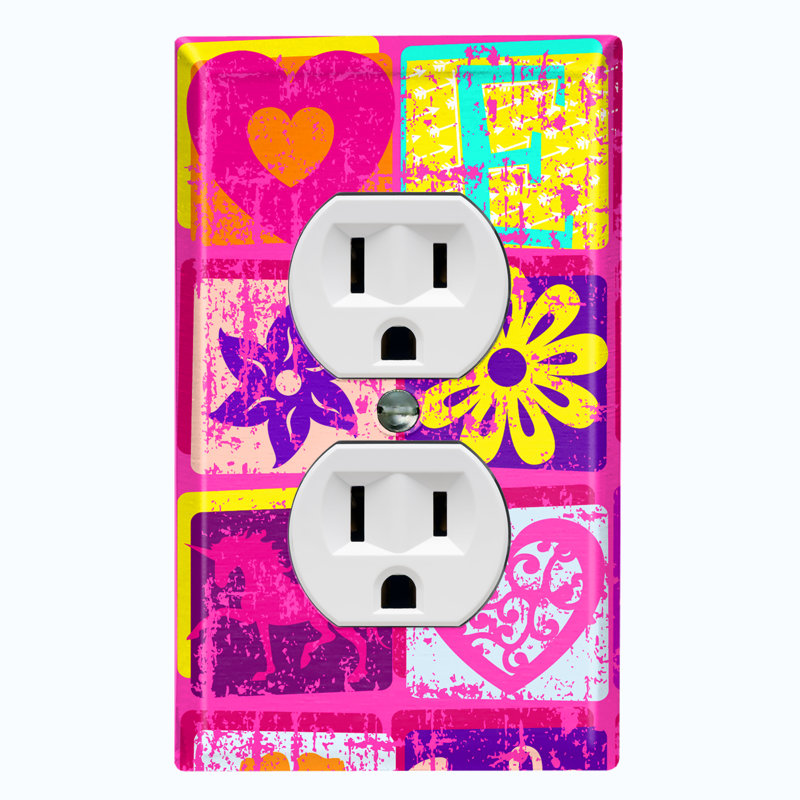 Patterned 1 - Gang Duplex Outlet Standard Wall Plate