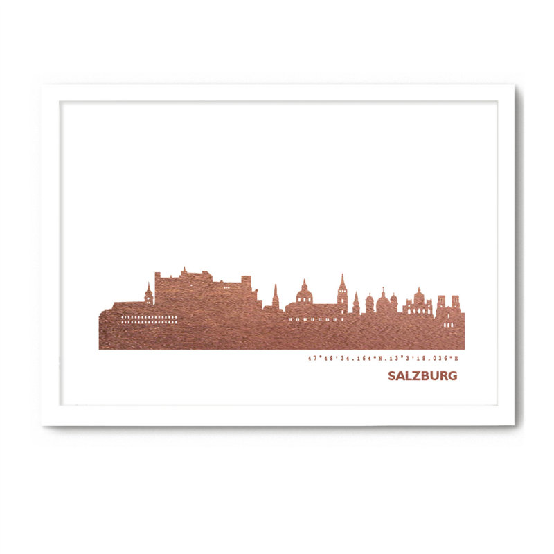 Salzburg Skyline 1 Piece Single Picture Frame Wall Art, 33cm H x 43cm W x 4cm D