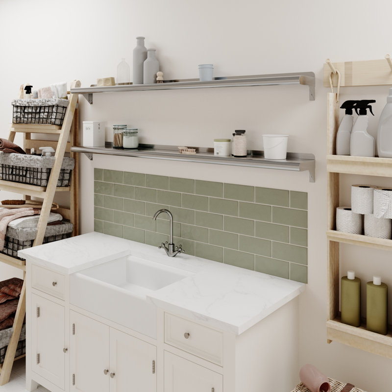 60" Stainless Steel Wall Shelf with Brackets