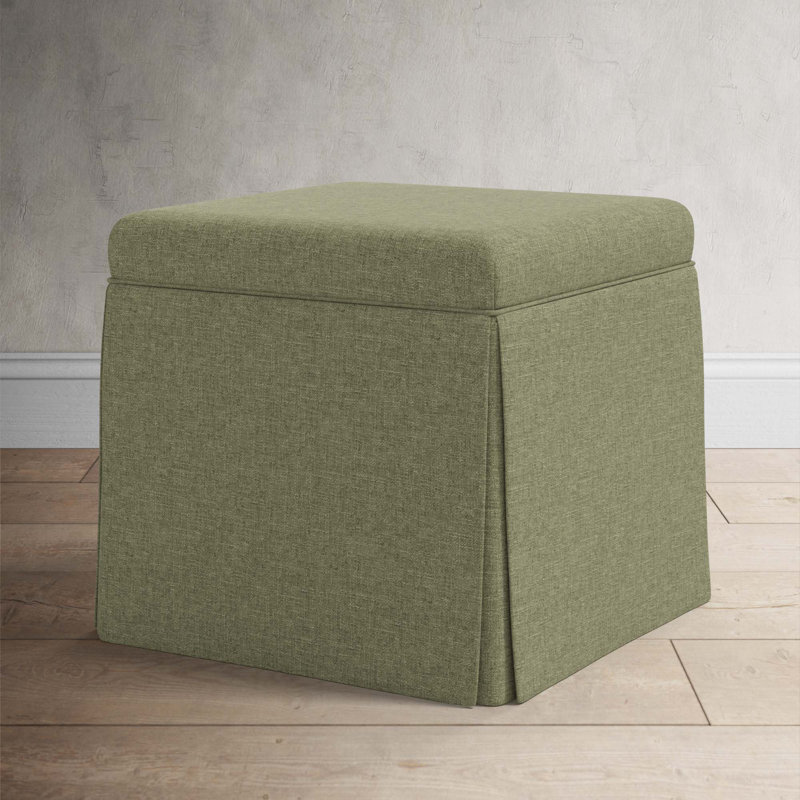 Bash Upholstered Storage Ottoman, Zuma Laurel Textured Linen