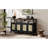 Sideboard with Adjustable Shelves & Push-to-Open Doors, Wood Frame Buffet Cabinet-1062610791