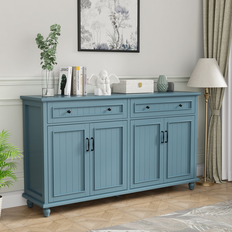 Buffet Four Doors 62,2 "W, Bleu