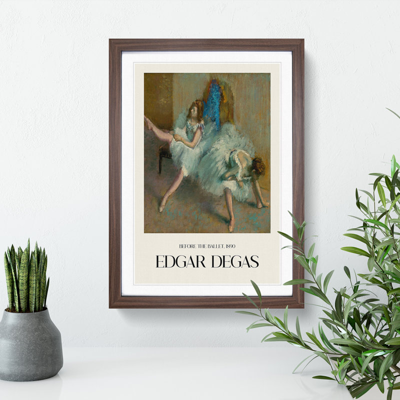 Before the Ballet by Edgar Degas - Picture Frame Graphic Art, 36cm H x 27cm W x 2cm D, Walnut Framed