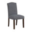 Ensemble de salle à manger 5 pièces brun foncé et tissu gris 4X-1299758954-1299758955