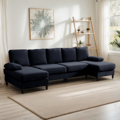 Canapé modulaire en forme de U de 112 po avec repose-pieds et 4 sièges