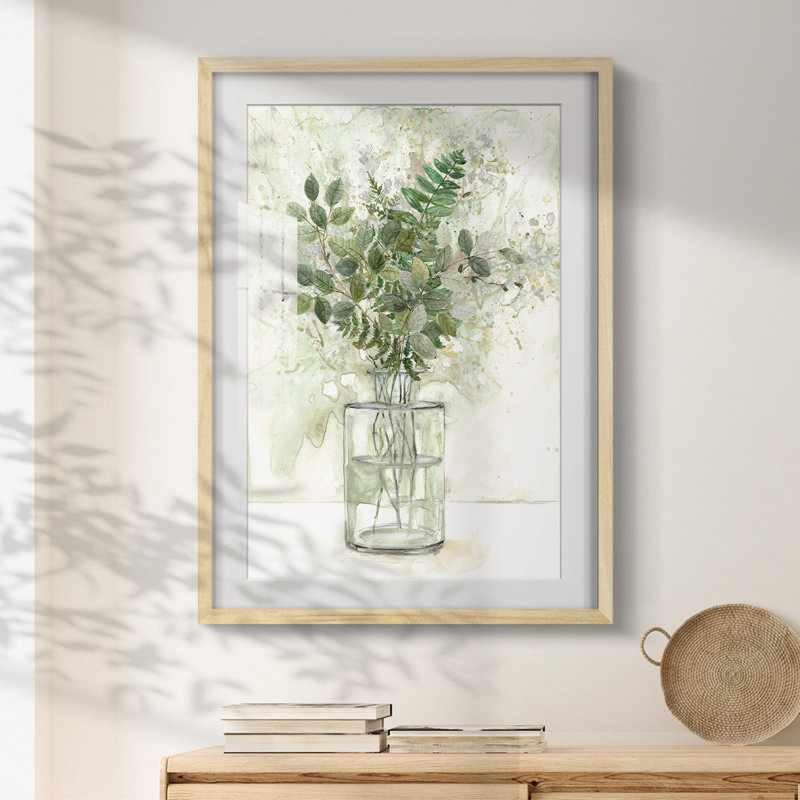 Stephine - Art mural grand salon mat et encadré sous verre, H 25,5 po x l 17,5 po, Naturel