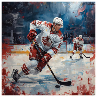 Ice Hockey Players Action Double Sided Throw Pillows