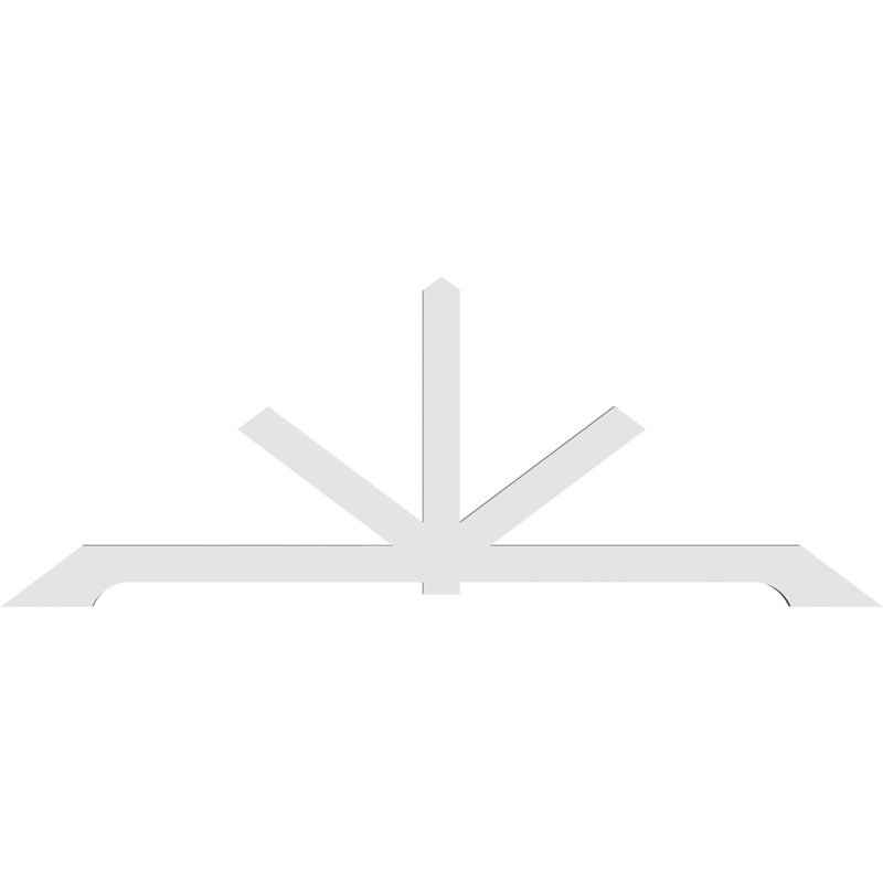 Vanguard Architectural Grade PVC Gable Bracket, 36" H x 96" W (Pitch: 9/12), 2" D x 4" F