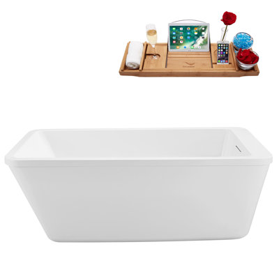 1524mm x 812.8mm Freestanding Soaking Acrylic Bathtub