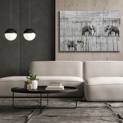 «Walking Elephants 5» par Irena Orlov, art mural sur toile, 40 po x 26 po