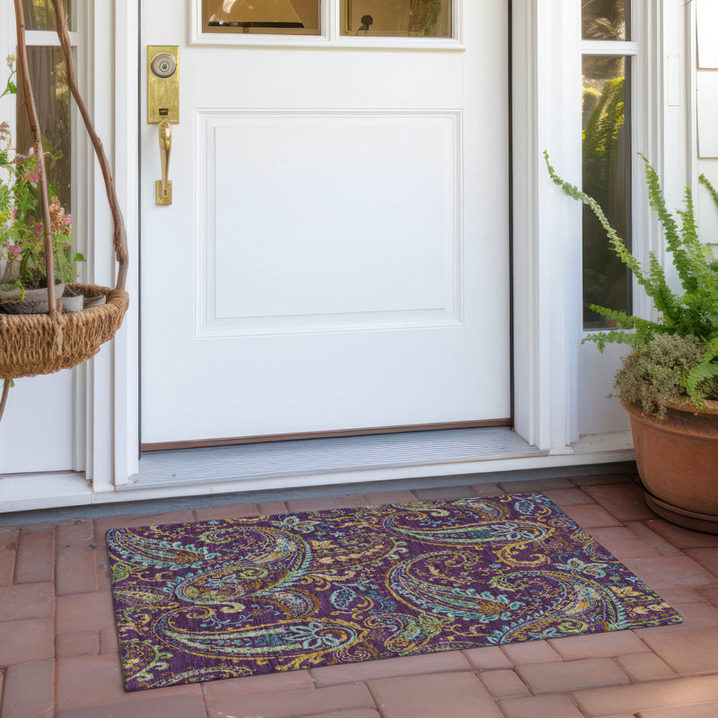 Tapis intérieur / extérieur Kinslee, Rectangle 1 pi 8 po x 2 pi 6 po
