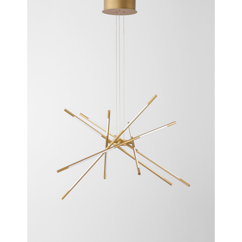 12 - Light Sputnik LED Chandelier, Gold