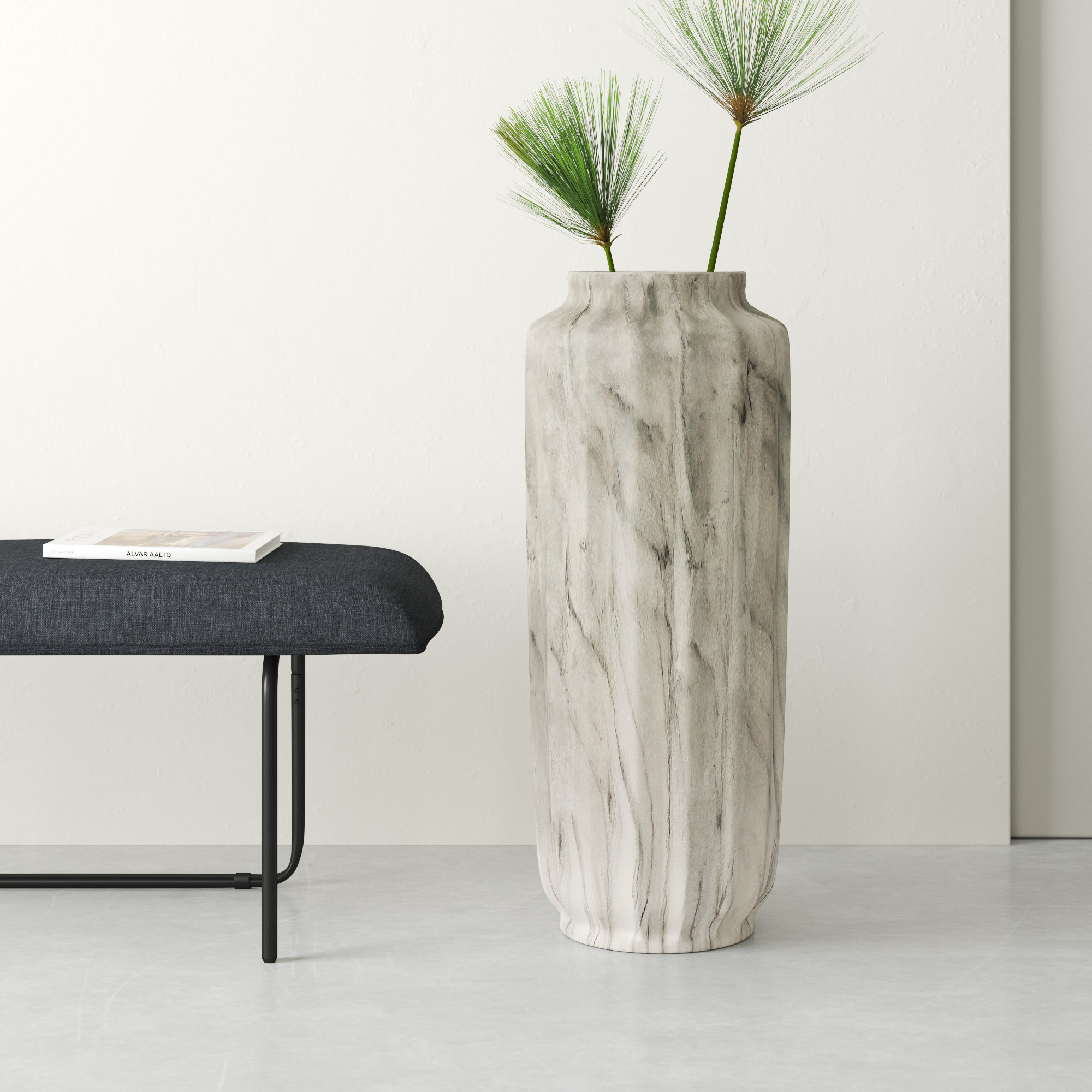 Wade Logan® Cornelio Gray Resin Floor Vase & Reviews | Wayfair
