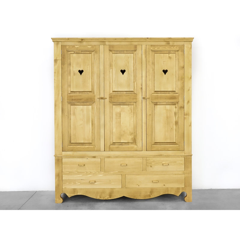 Dambrosio 3 Door Solid Wood Wardrobe