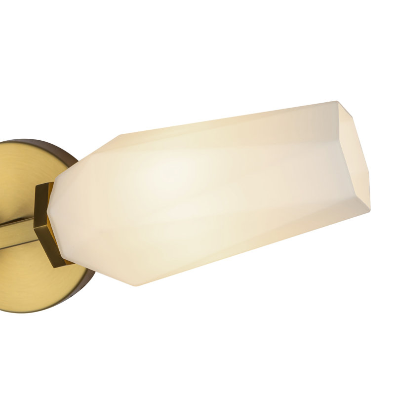 Krysta 20.5" Brushed Gold and Opal Glass Vanity Light