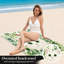 Serviette de plage blanche 1Pcs, avec un joli visage entouré d'un feuillage vert aquarelle luxuriant. Grande microfibre, parfaite pour la piscine, les voyages et le camping, unisexe.