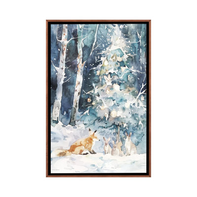 «The Fox And The Hares», reproduction d'art sur toile encadrée