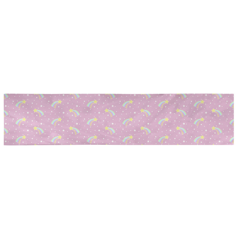 Chemin de table géométrique avicia, 73,5 po x 17,5 po, Rose, Polyester