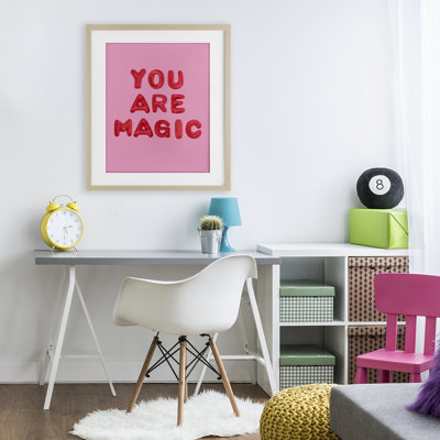 You Are Magic Red & Pink Framed Print Under Glass, design by LISH Creative