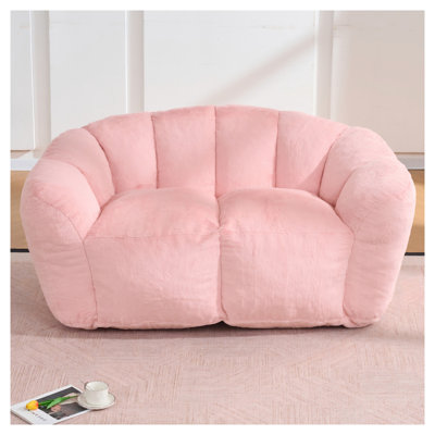 Fauteuil à billes surdimensionné en fausse fourrure